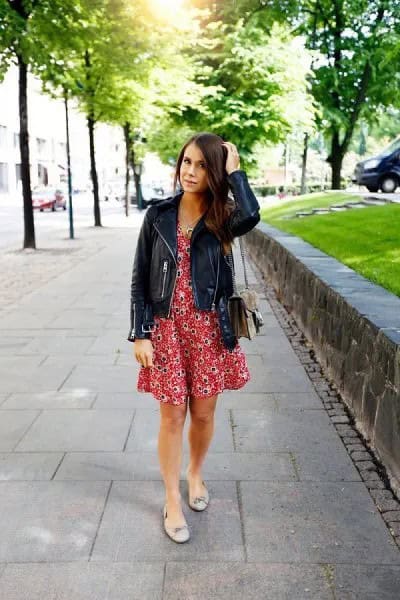 Wear with Red Floral Swing Dress