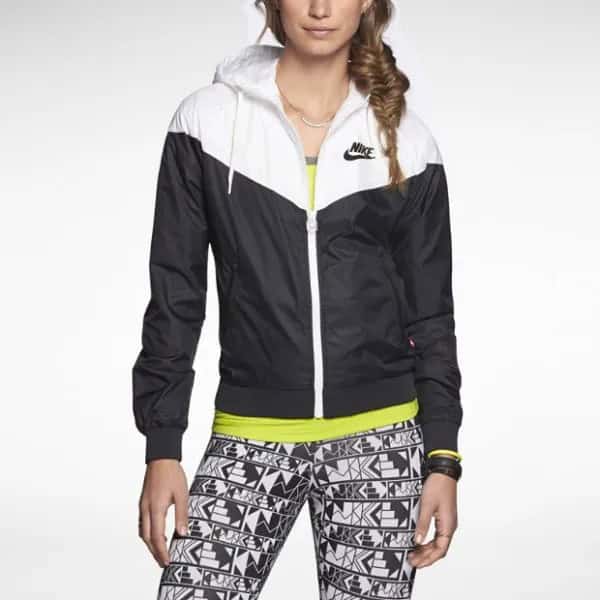 Yellow Scoop Neck Tank Top with Black Windbreaker & Tribal Printed Tights