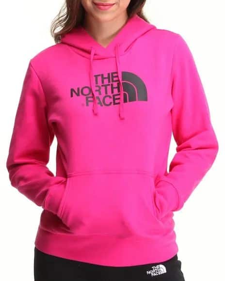 Hot Pink North Face Pullover Hoodie with Black Sport Nylon Pants