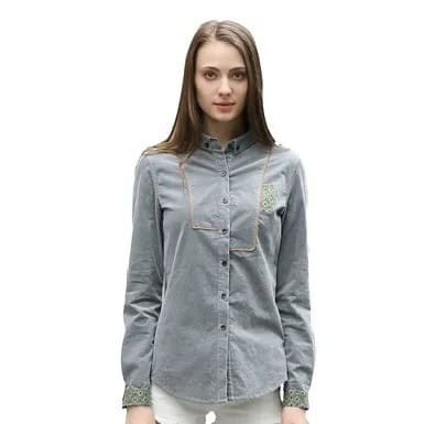 Grey Embroidered Shirt with White Jeans