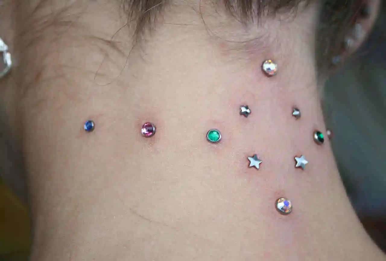 Neck and Nape Dermal Piercings