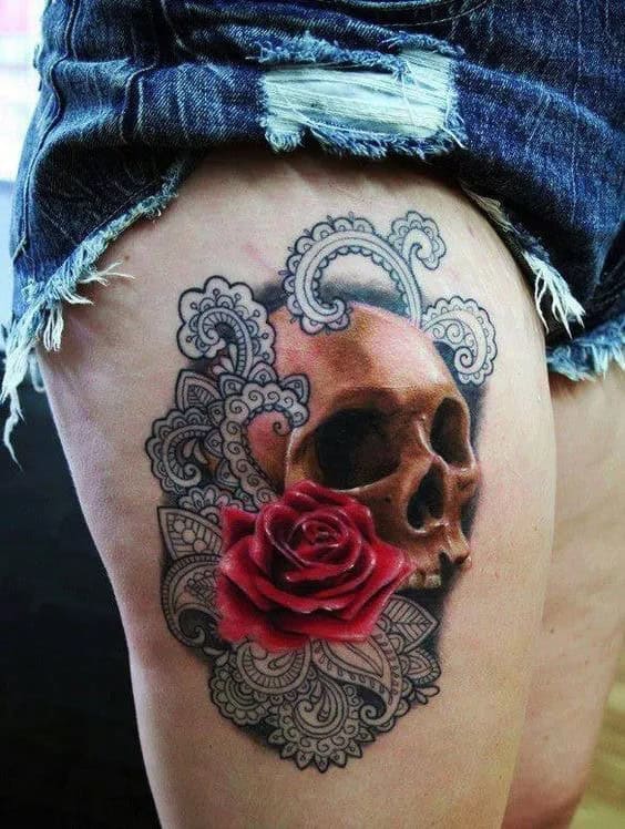 FLOWER SKULL TATTOOS