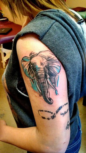 Elephant Head with Infinity and Quote Tattoo Designs for Girls