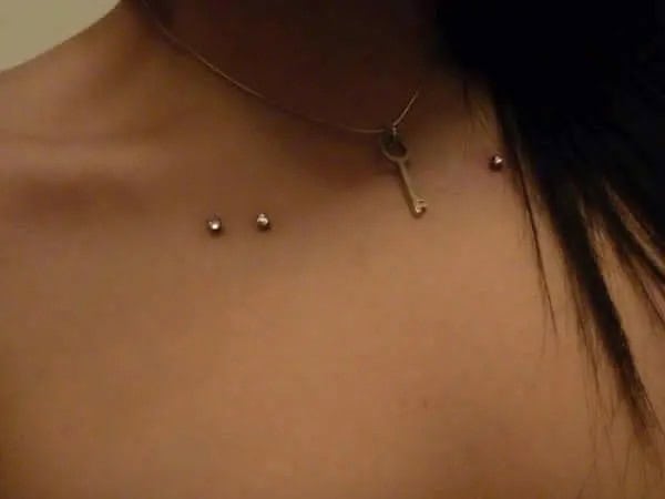 Clavicle Dermal Piercings