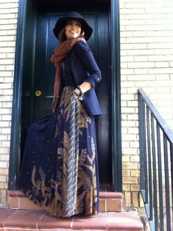 Boho maxi skirt outfits