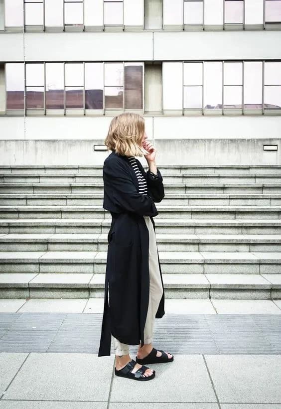 Beige Pants and Long Trench