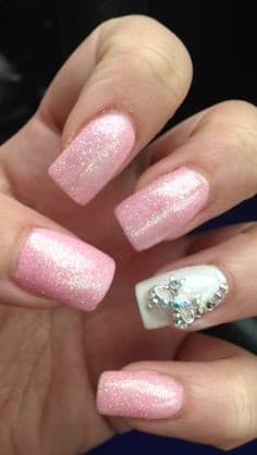 Pink acrylic nails