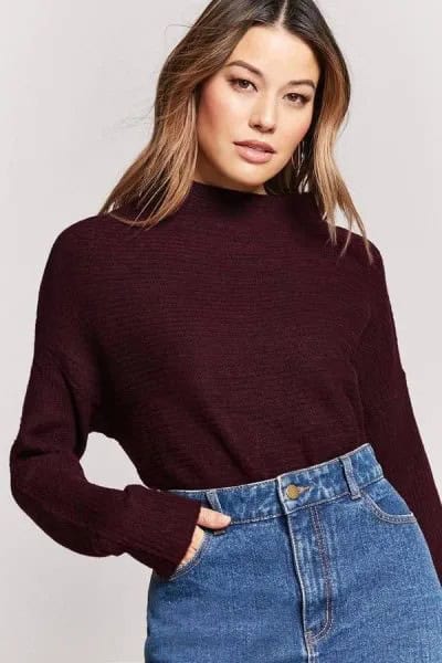 Black Sweater with Mom Jeans