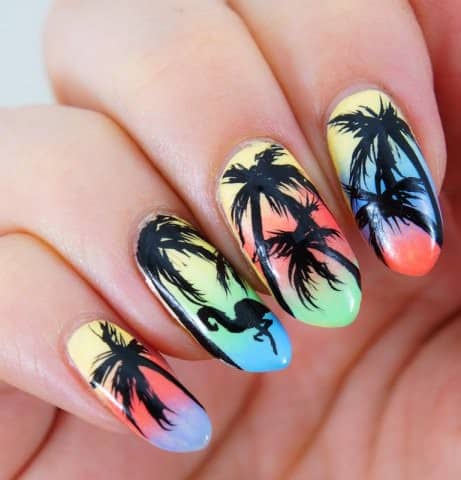 Palm tree nail designs