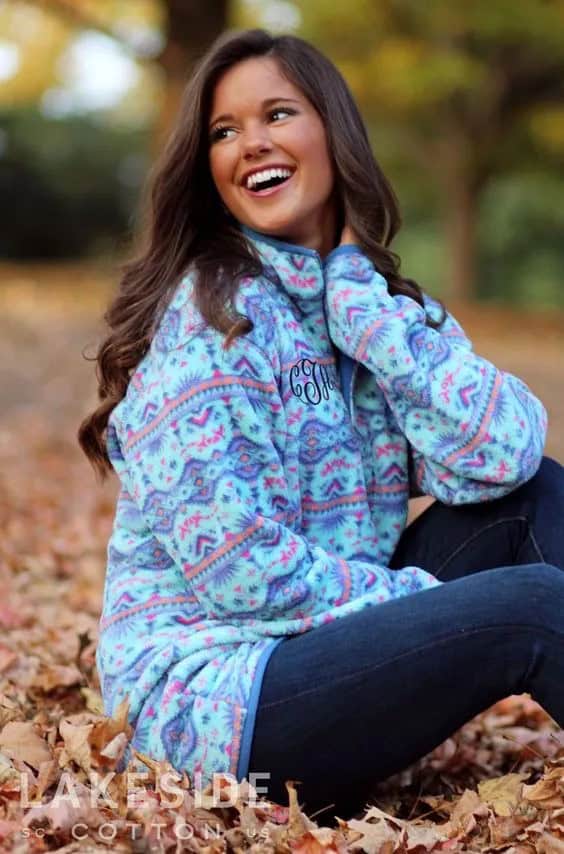 Printed Fleece Pullover