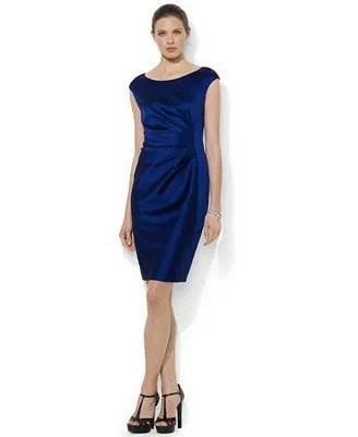 Dark Blue Cap Sleeve Velvet Bodycon Dress