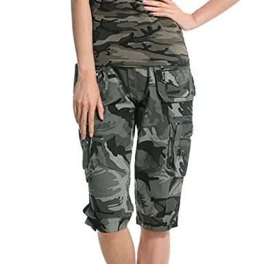 Camo Long Cargo Shorts with Matching Tank Top