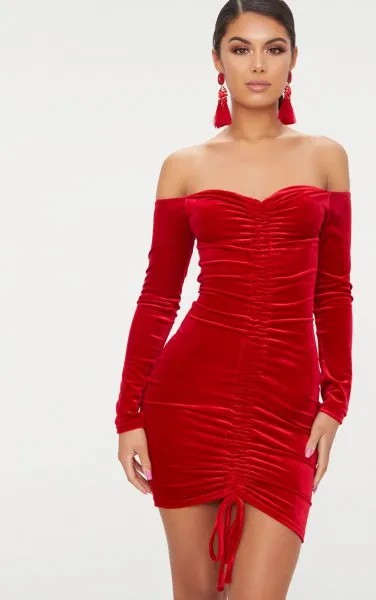 Red Sweetheart Tube Dress with Separated Long Sleeves