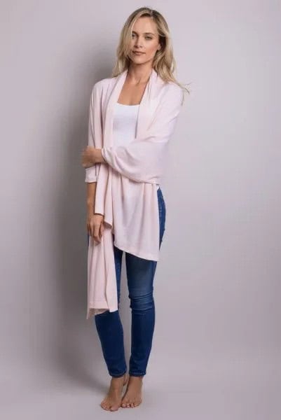 Long Wrap with White Tee & Blue Skinny Jeans