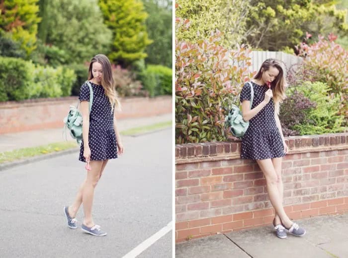 Black and White Polka Dot Mini Dress