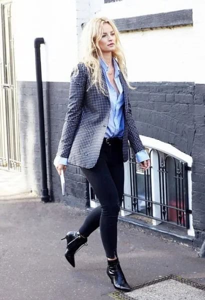 Wear with Polka Dot Blazer & Black Cropped Jeans