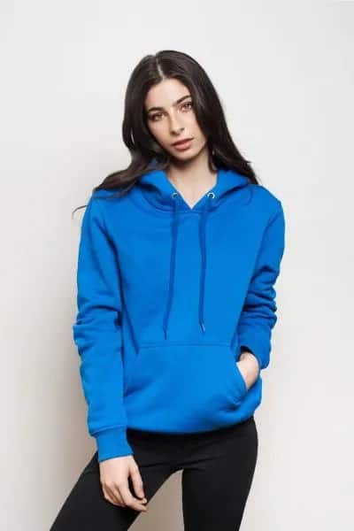 Royal Blue Pullover Hoodie with Black Skinny Jeans