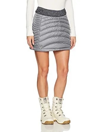 White Sweater with Light Grey Mini Down Skirt