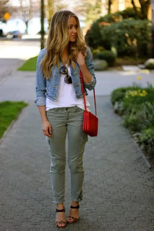 Wear Denim Jacket with Cargo Pants