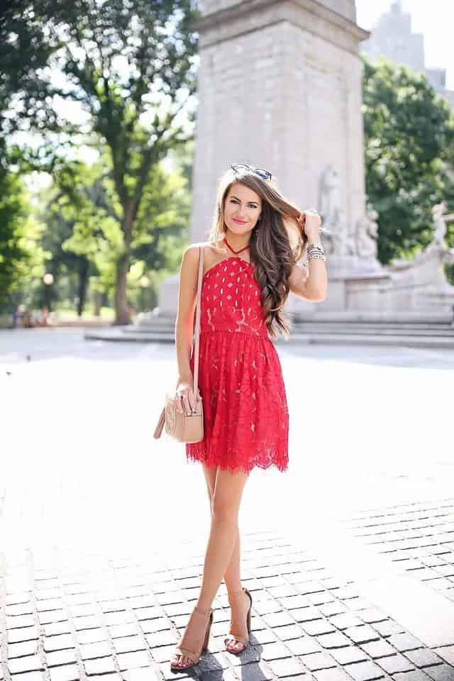 Mini Lace Halter Dress