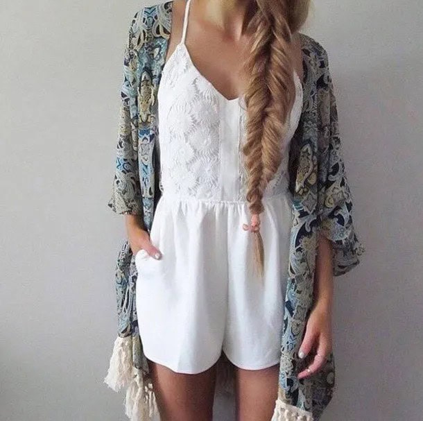 Wear with Floral Fringe Kimono