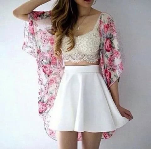 Wear with White Lace Bralette & High Waisted Skater Mini Skirt