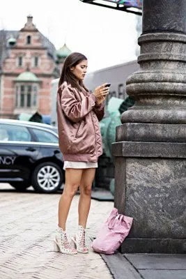 Wear as Dress with Oversized Green Bomber Jacket