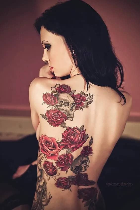 FLOWER SKULL TATTOOS