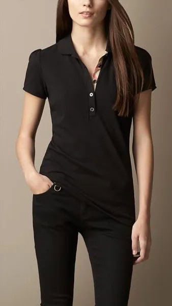 Black Polo Shirt with Black Skinny Jeans