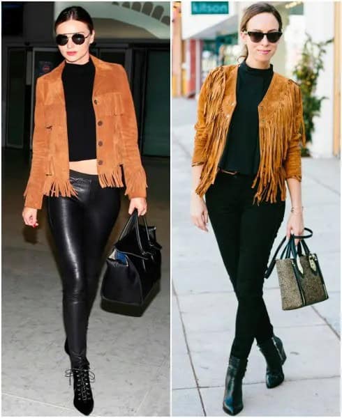 Wear with Black Cropped Knit Sweater & Leather Pants