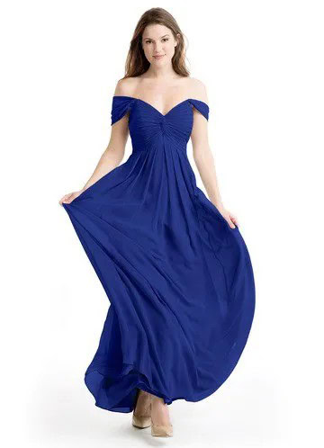 Sweetheart Neckline Fit and Flare Royal Blue Gown