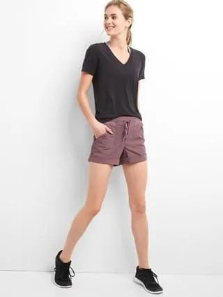 Hiking Shorts with Black V Neck T Shirt