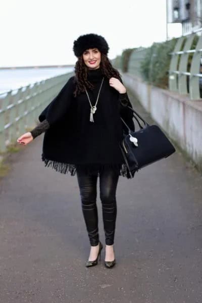 Wear with Leather Pants & Black Faux Fur Hat