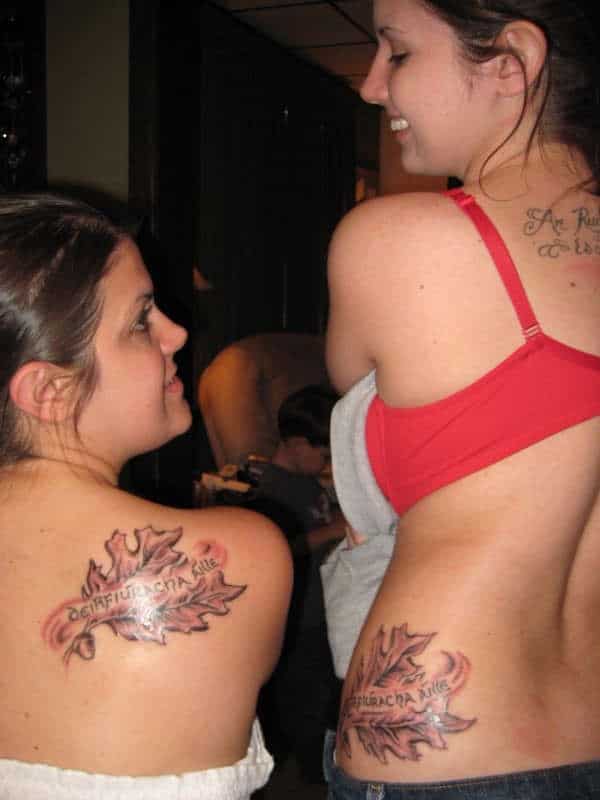 Matching sister tattoos