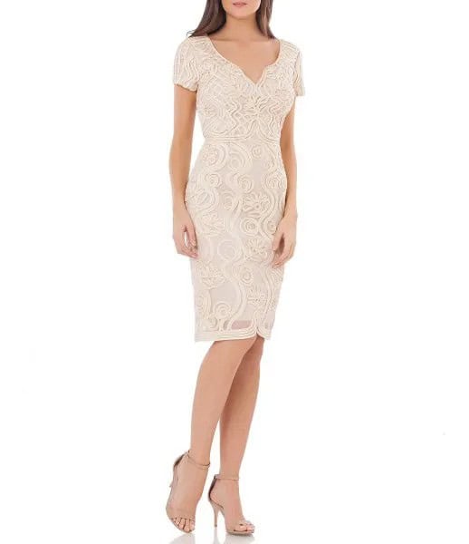 White Lace Bodycon Knee Length Cocktail Dress