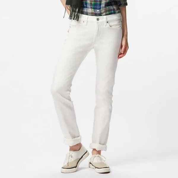 White Skinny Flannel Lined Jeans with Low Top Blush Pink Sneakers