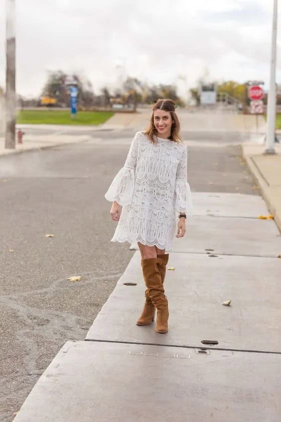 White Dress and Boots