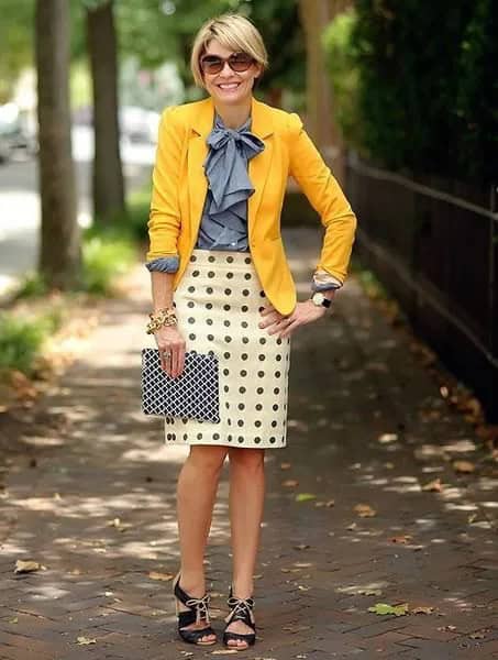 Wear with Blue Ribbon Bow Shirt & Polka Dot Mini Skirt