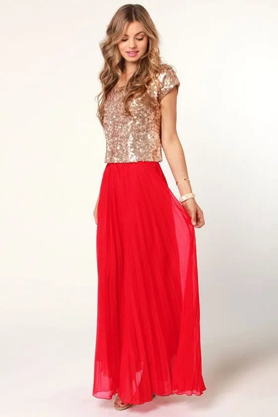 Fancy maxi skirt outfits