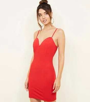 Red Sweetheart Neckline Mini Going Out Dress