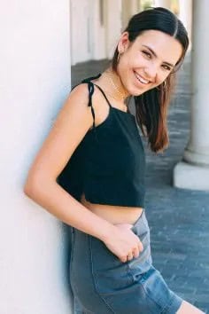 Black Crop Top with Leather Mini Skirt & Silver Choker