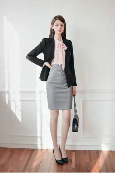 Wear with Black Blazer & Grey Pencil Skirt