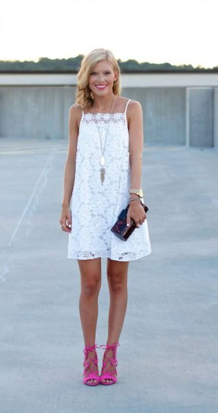 White Lace Swing Dress