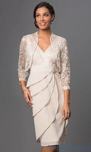 Wear with White Lace Wrap Knee Length Dress