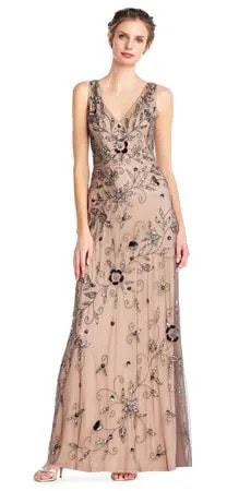 Floral Chiffon V Neck Pleated Maxi Dress