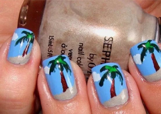 Palm tree nail designs