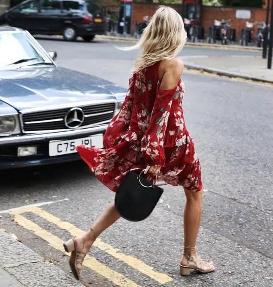 Bohemian Mini Red Dress