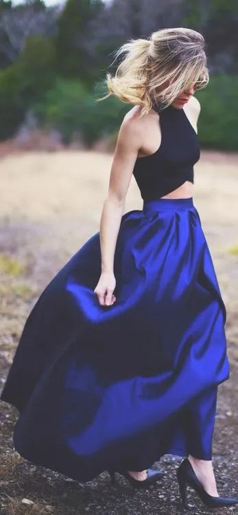 Fancy maxi skirt outfits