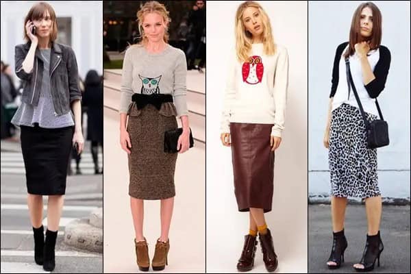 Pencil Skirt with Boots