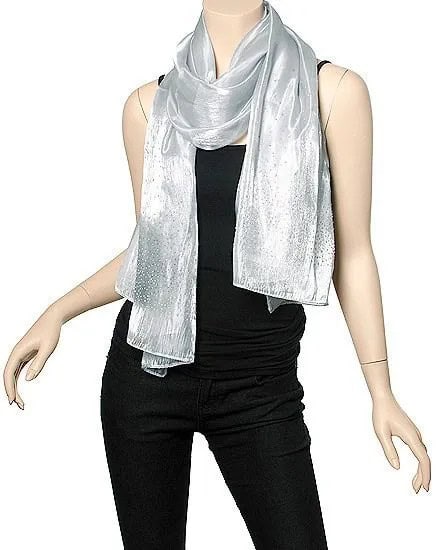 Silver Shawl with All-Black Outfit